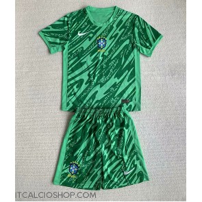 Brasile Portiere Seconda Maglia Bambino Copa America 2024 Manica Corta (+ Pantaloni corti)